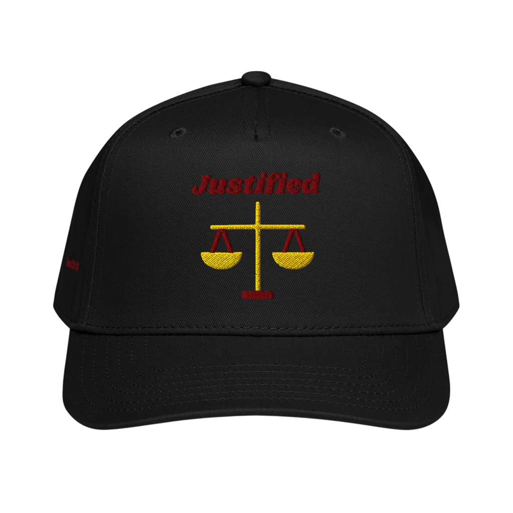 Justified 5 panel cap - Black, front