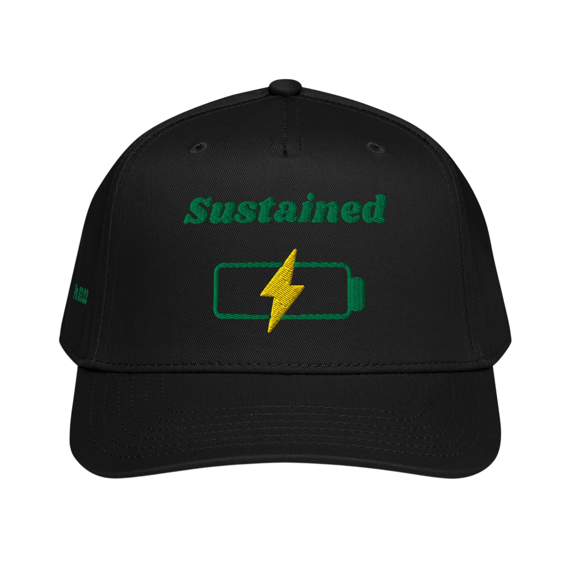 Sustained 5 panel cap - Black, front