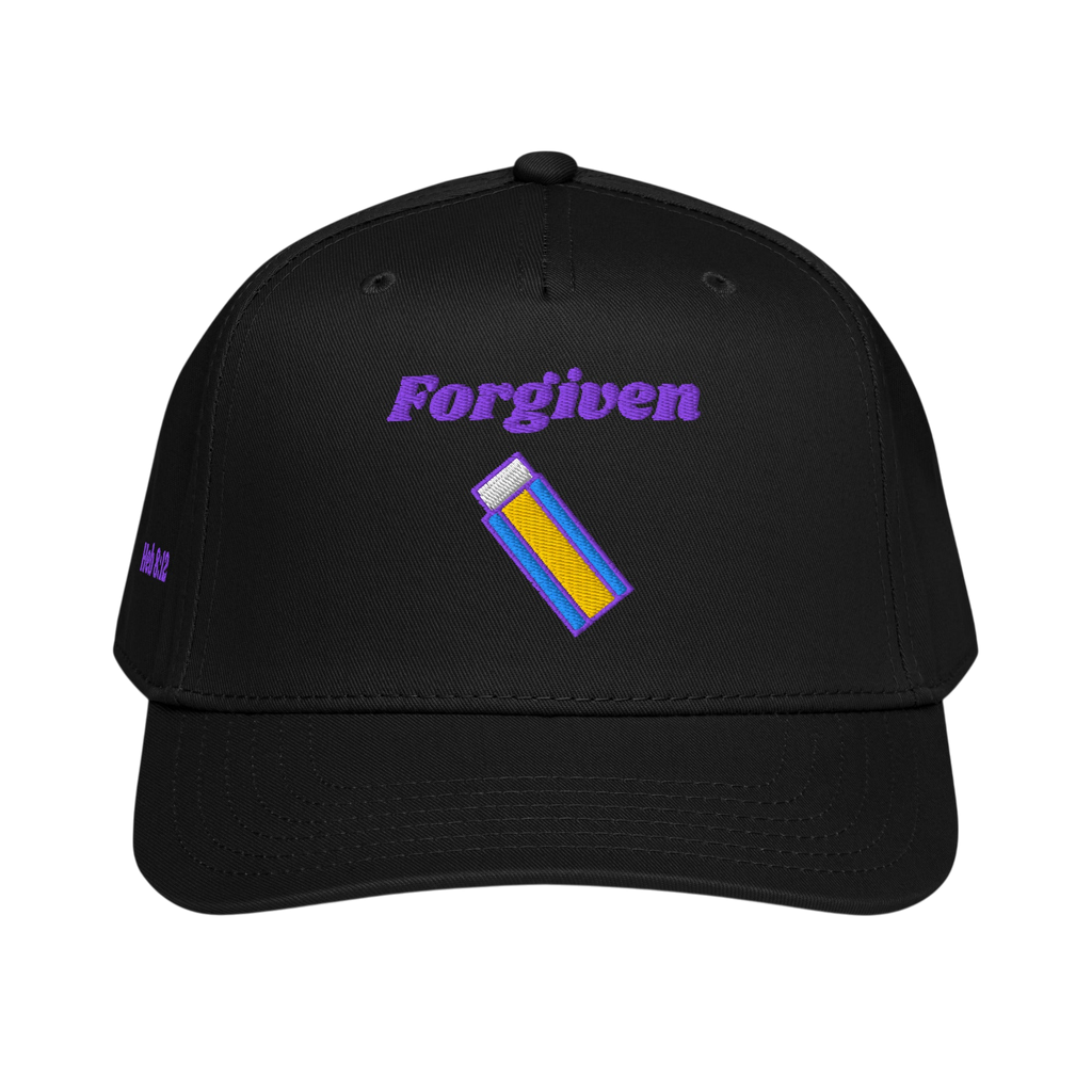 Forgiven 5 panel cap - Black, front