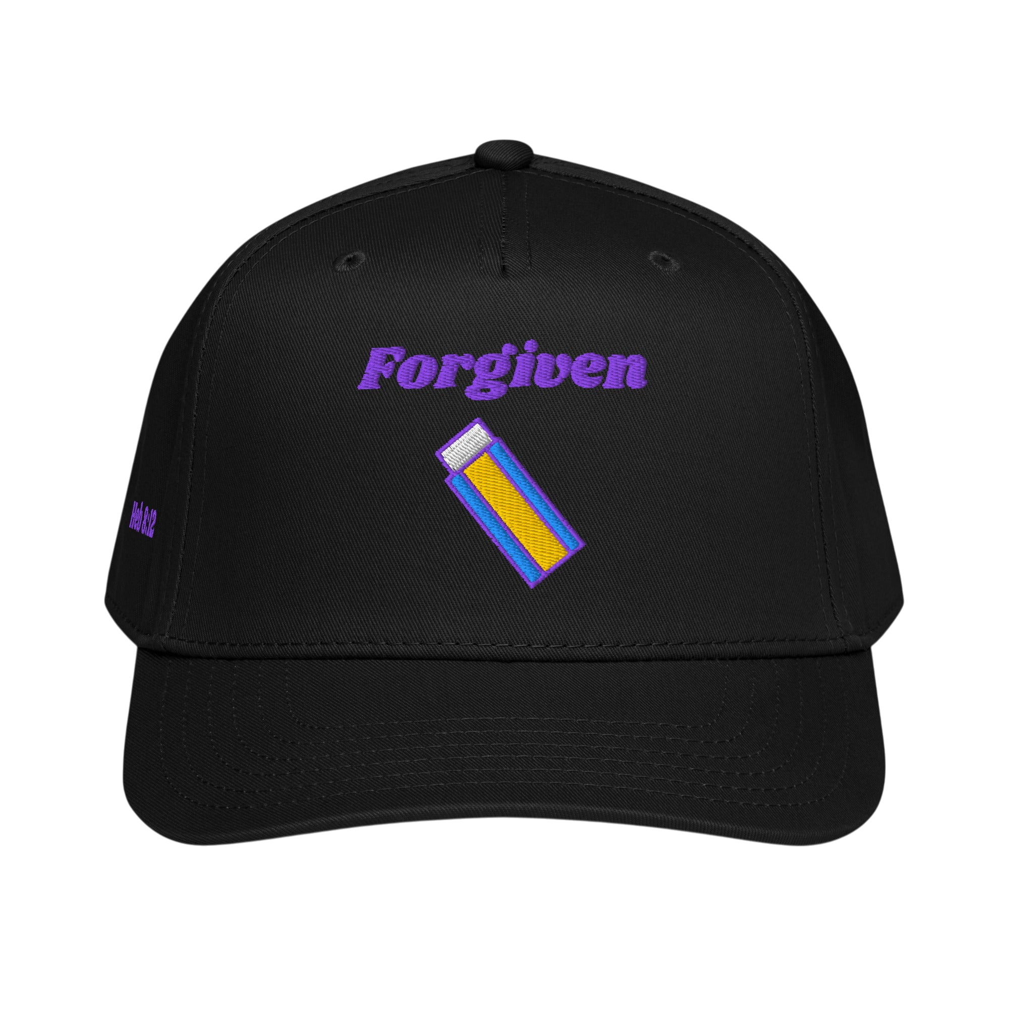 Forgiven 5 panel cap - Black, front