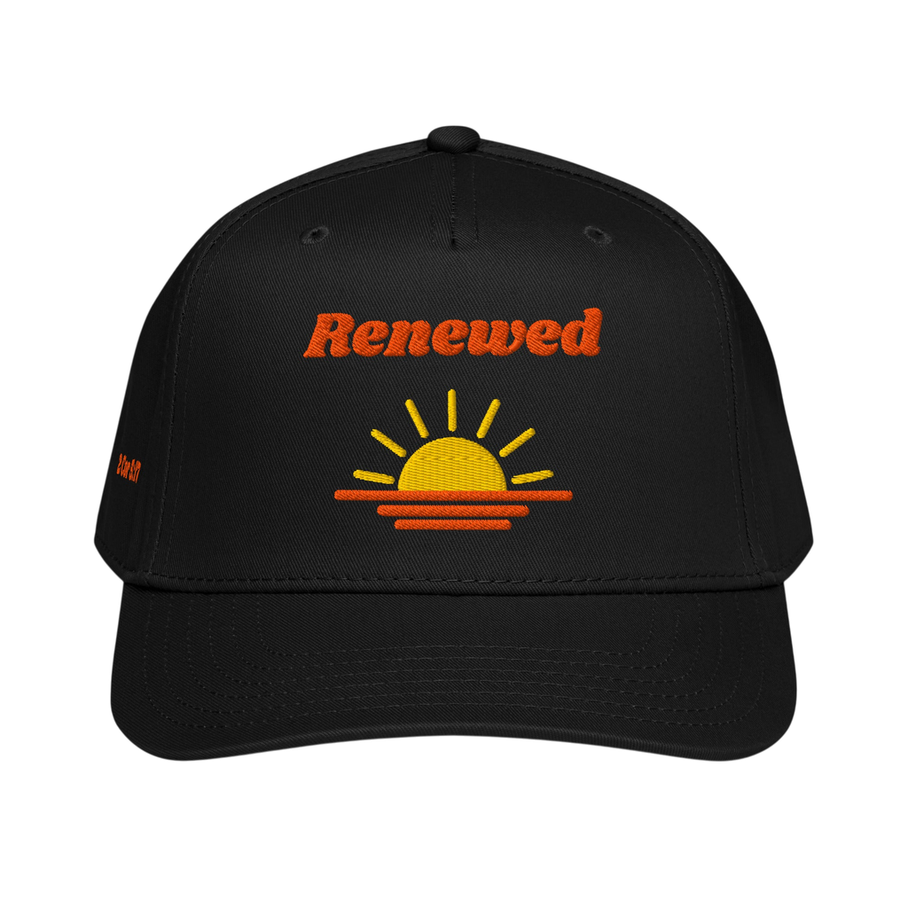 Renewed 5 panel cap - Black, front