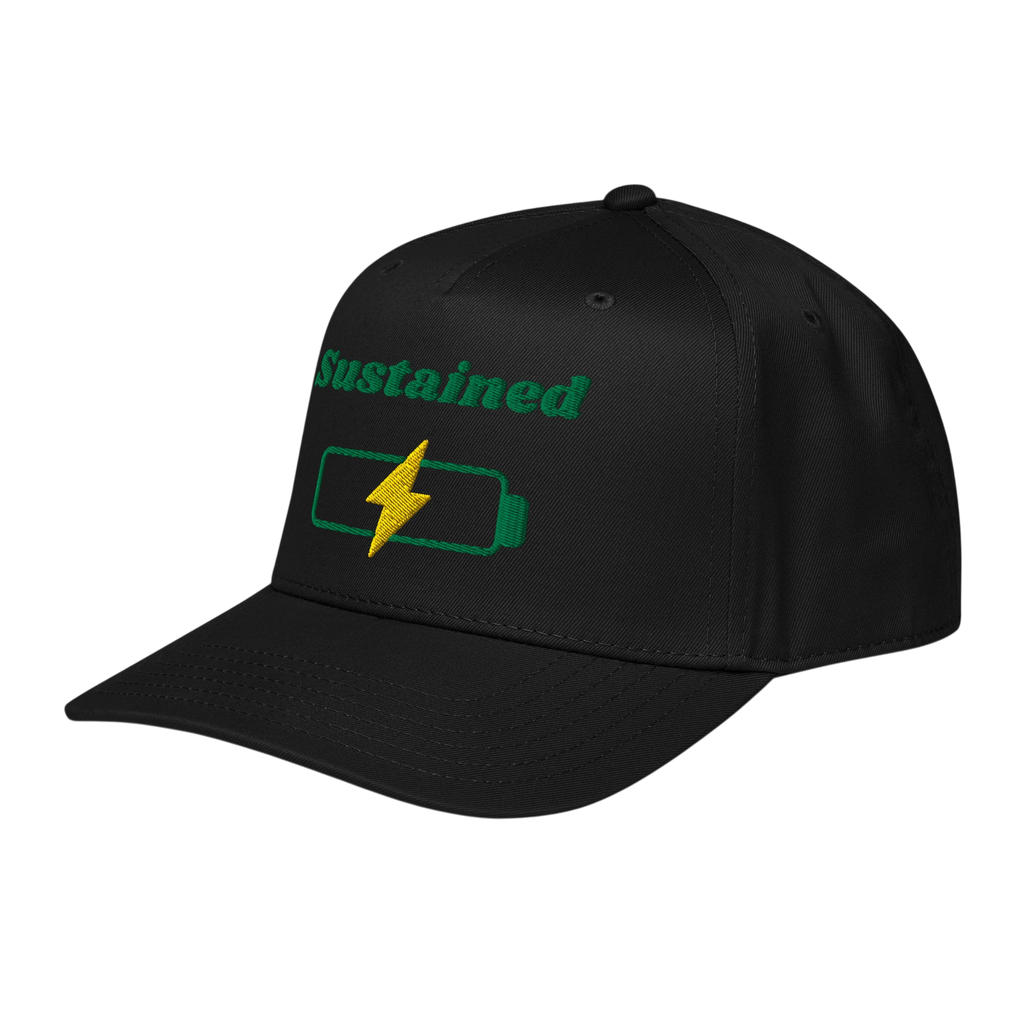 Sustained 5 panel cap - Black, left front