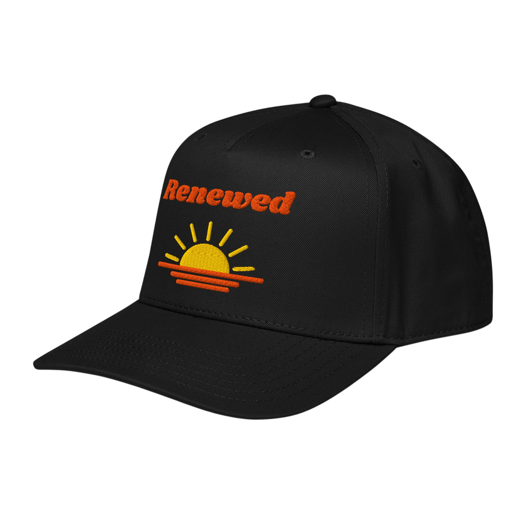 Renewed 5 panel cap - Black, left front