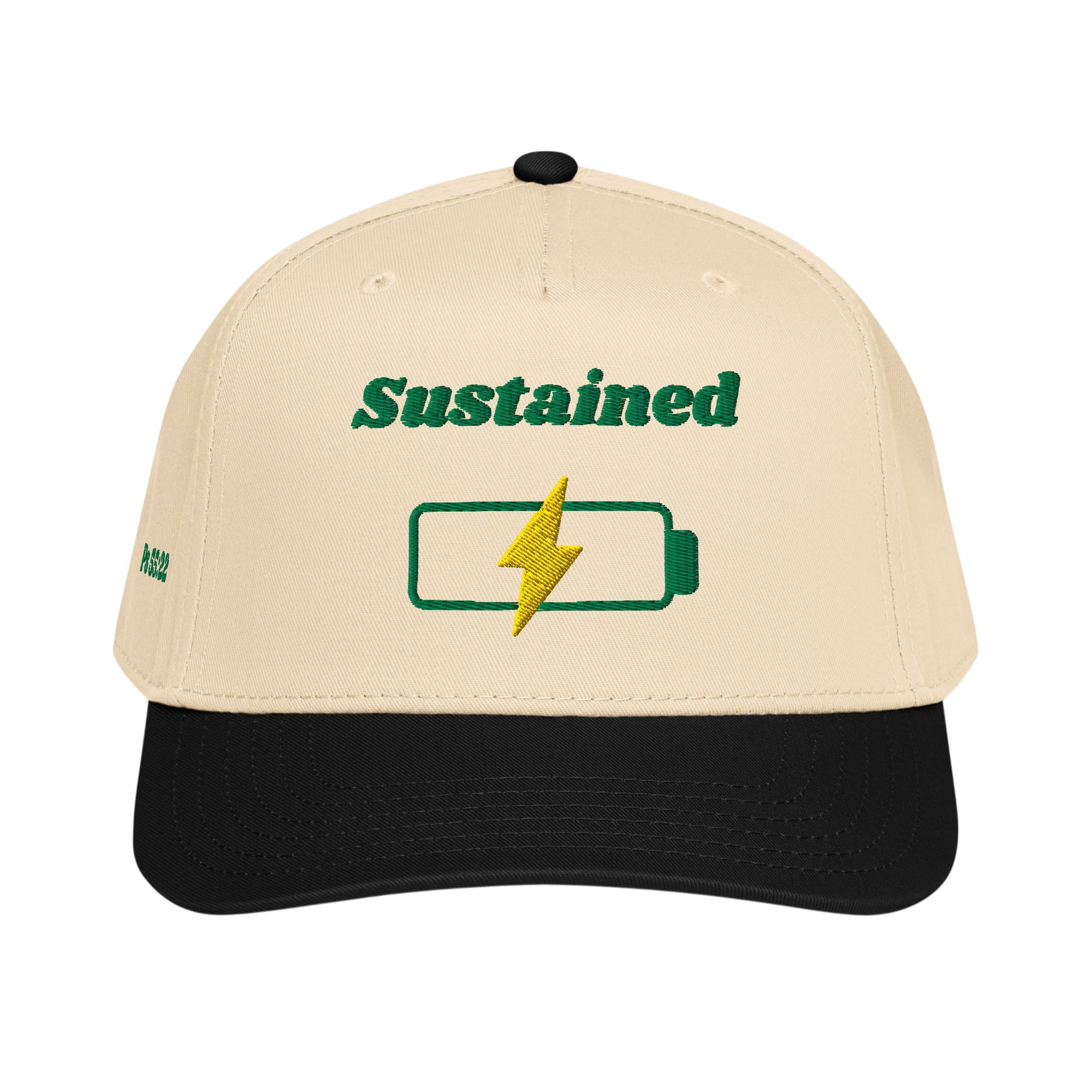 Sustained 5 panel cap - Black / Natural, front
