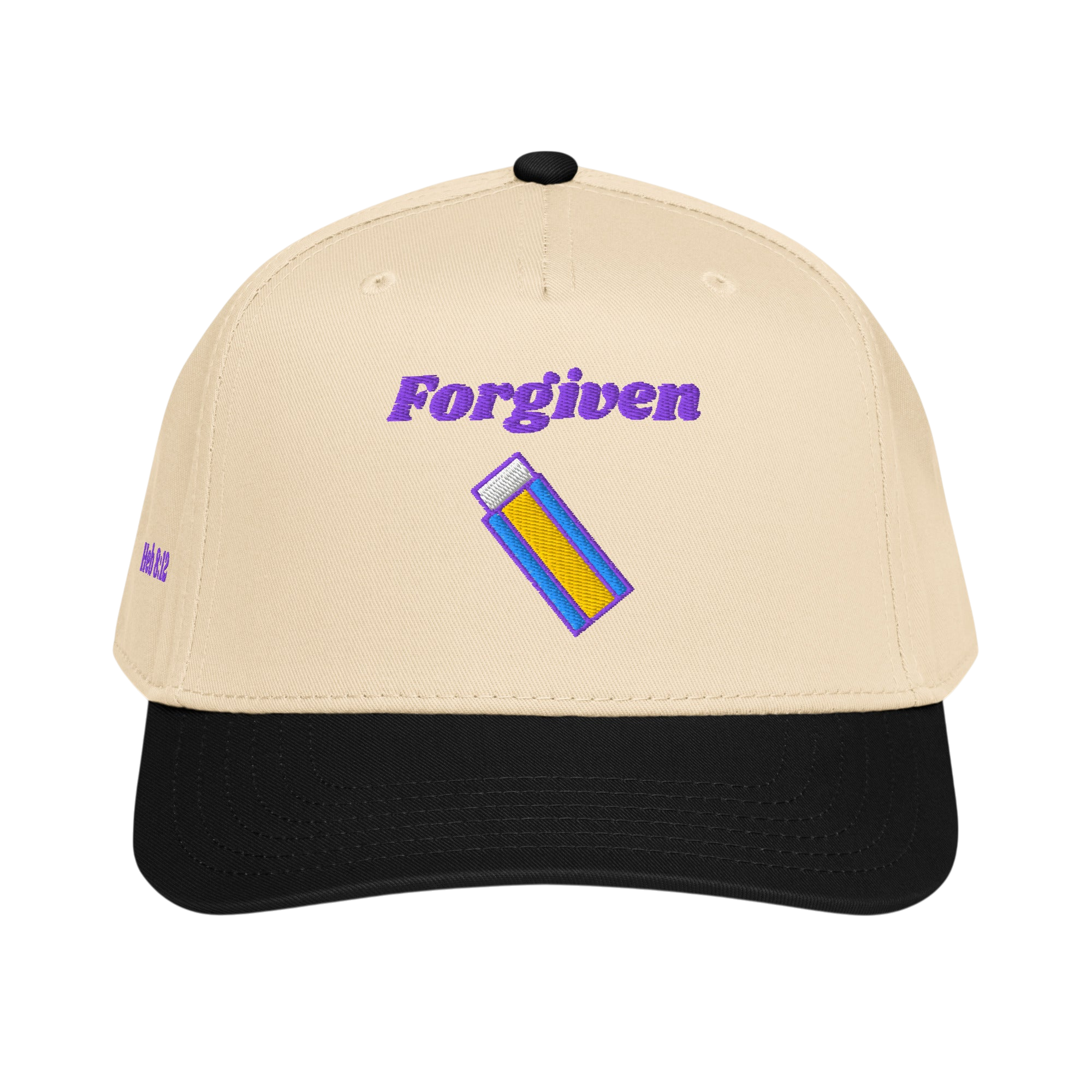 Forgiven 5 panel cap - Black / Natural, front