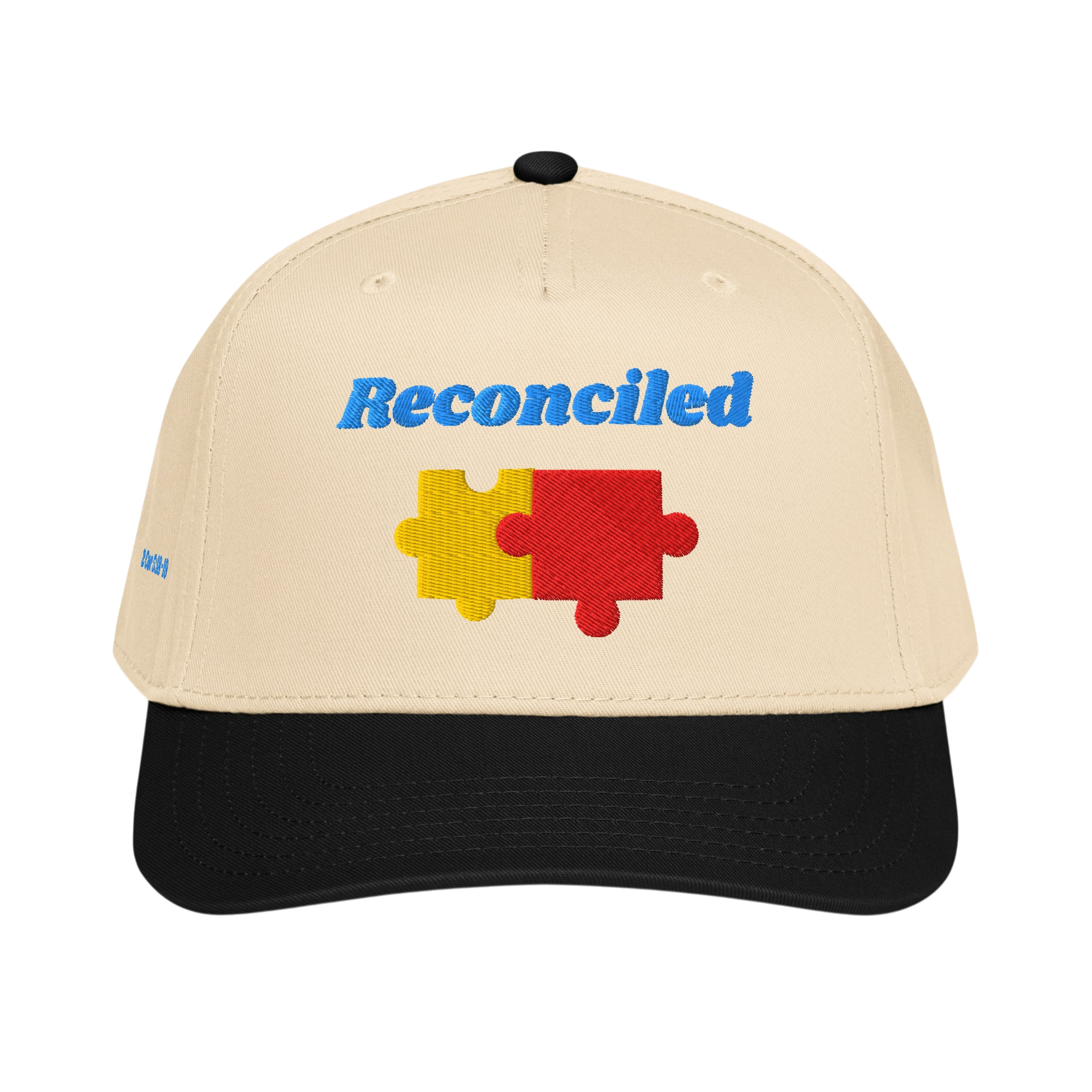 Reconciled 5 panel cap - Black / Natural, front