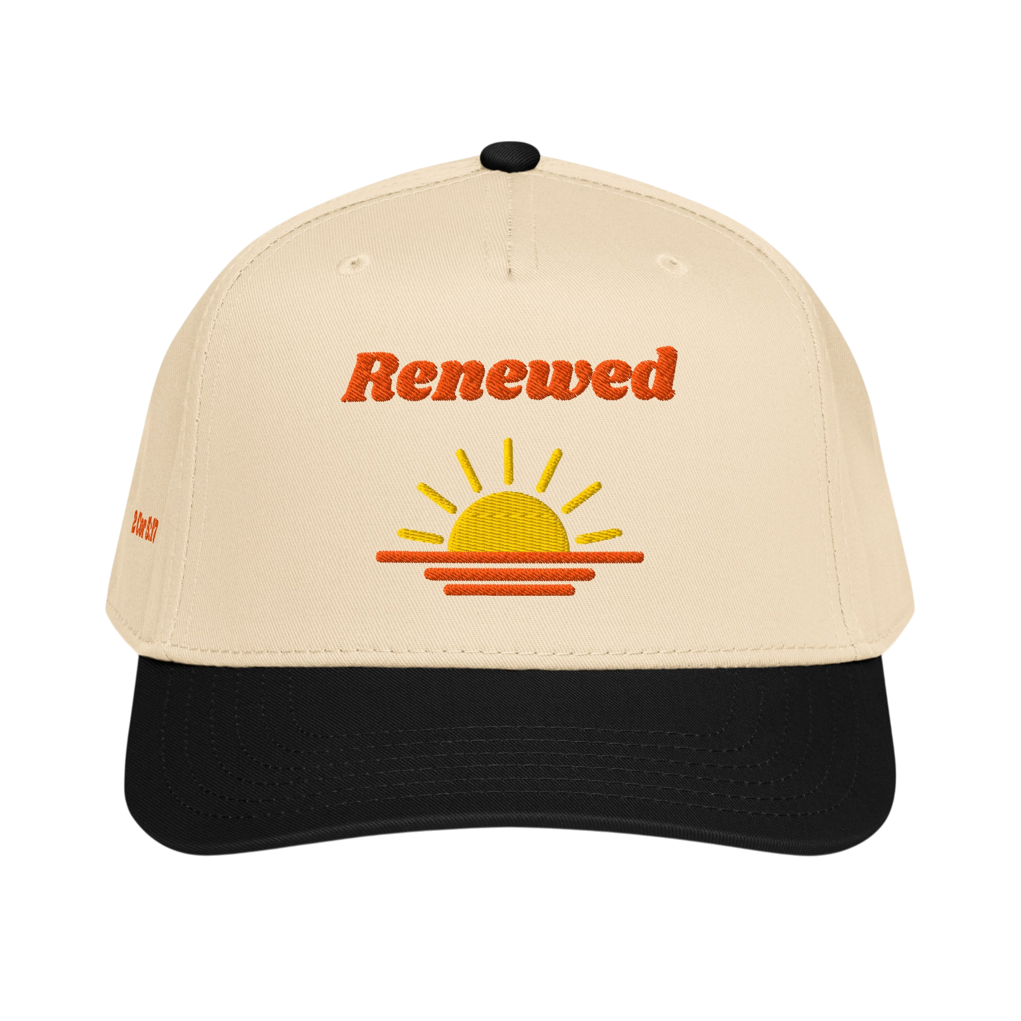 Renewed 5 panel cap - Black / Natural, front