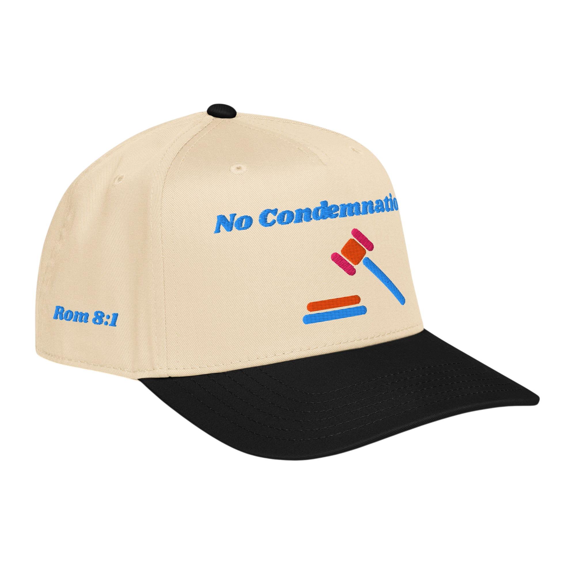 No Condemnation 5 panel cap - Black / Natural, right front