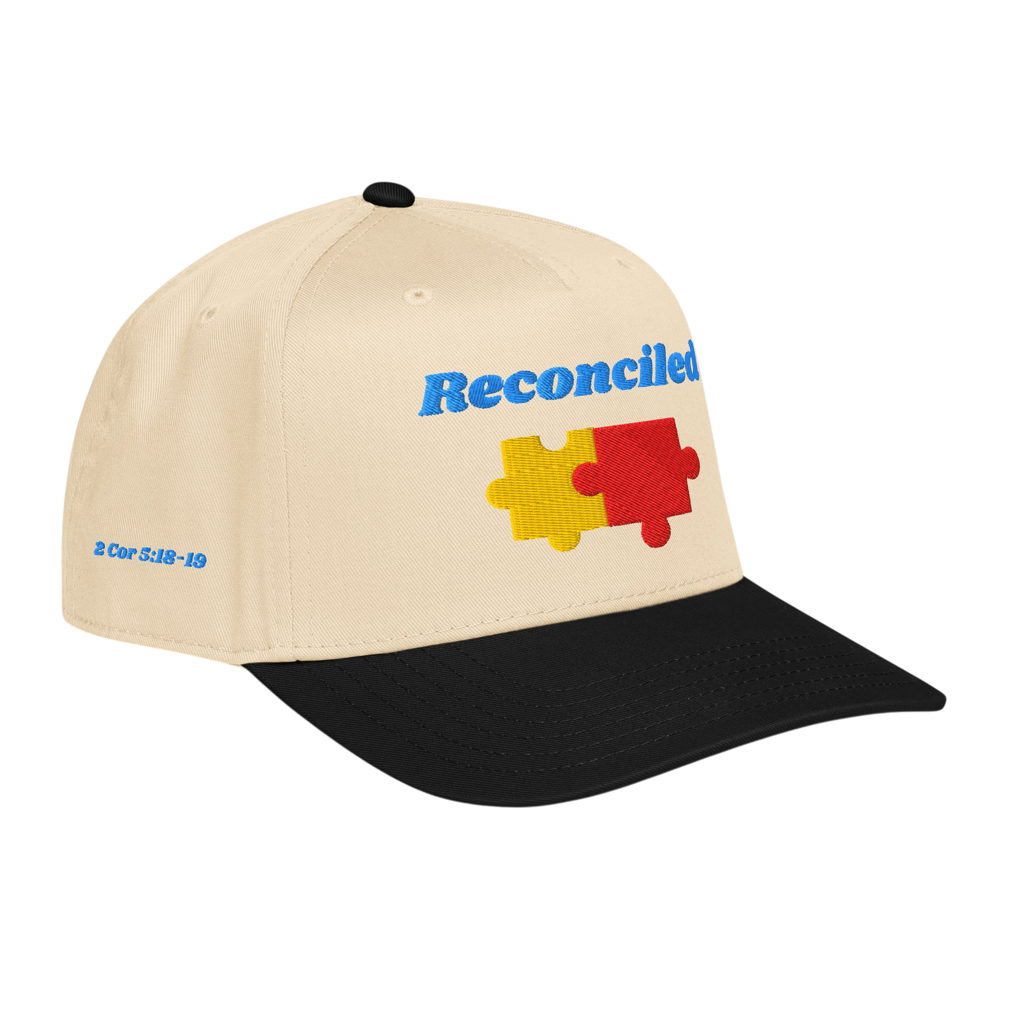 Reconciled 5 panel cap - Black / Natural, right front