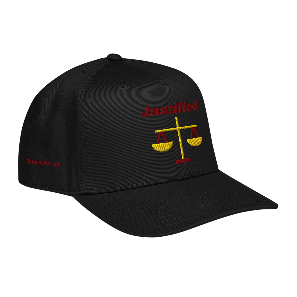 Justified 5 panel cap - Black, right front