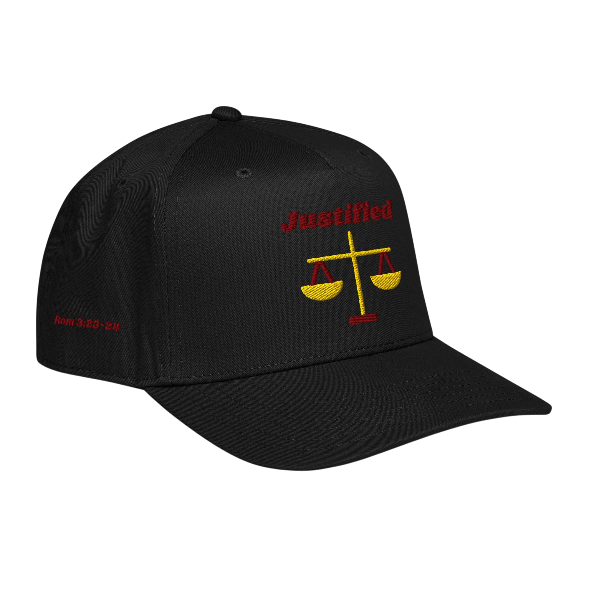 Justified 5 panel cap - Black, right front