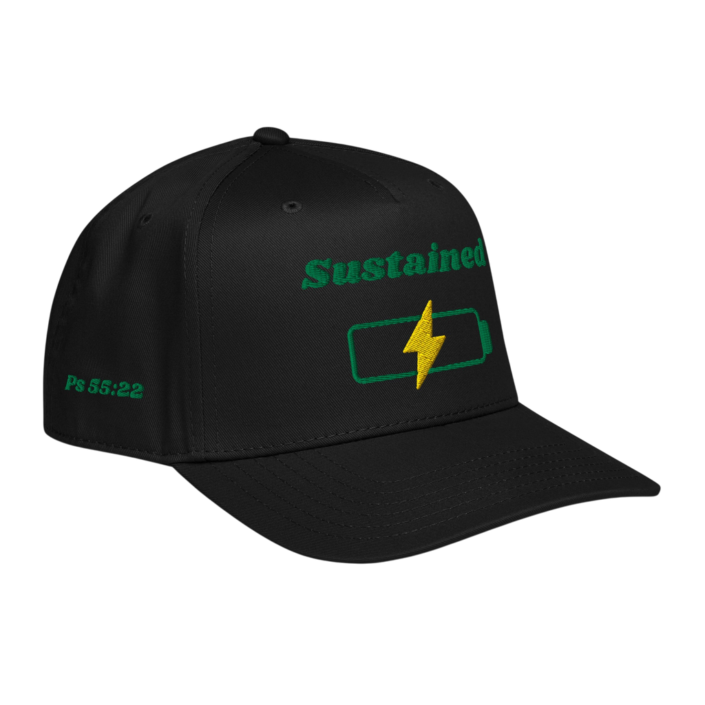 Sustained 5 panel cap - Black, right front