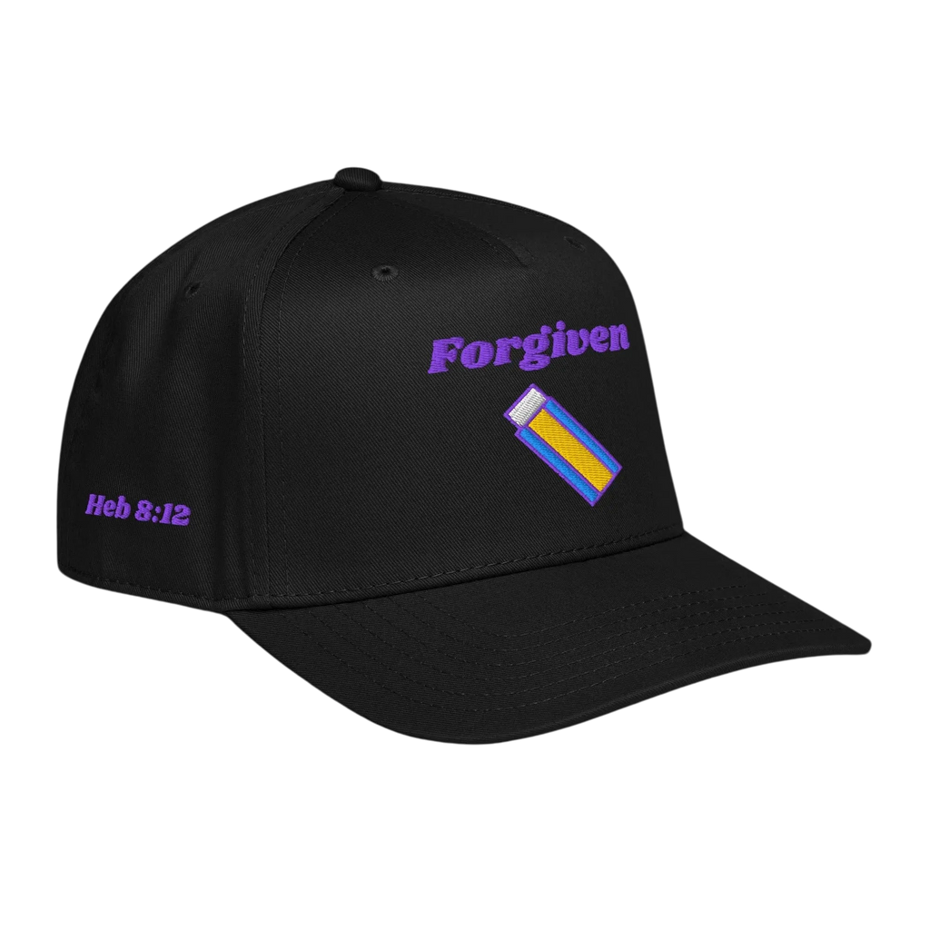 Forgiven 5 panel cap - Black, right front