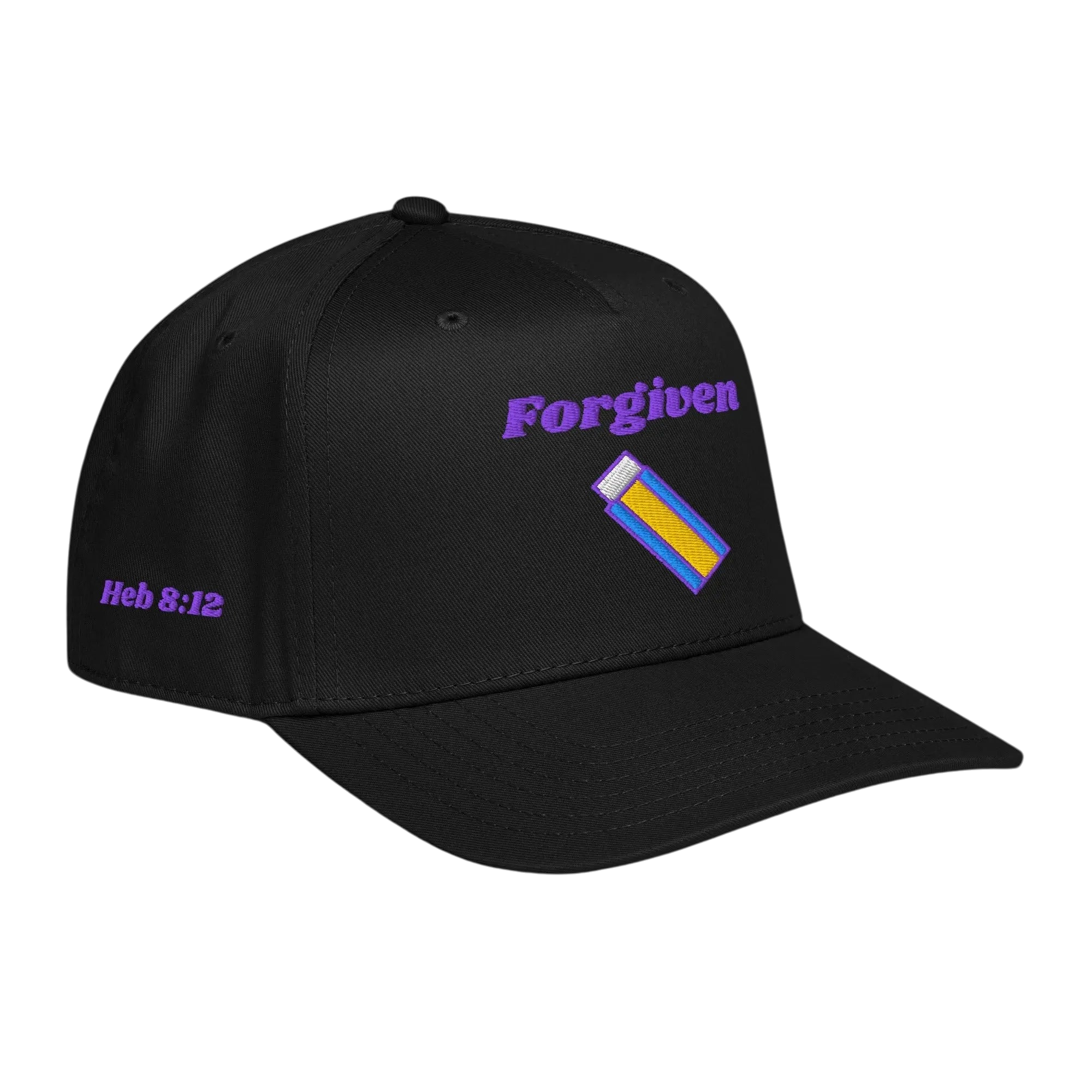 Forgiven 5 panel cap - Black, right front