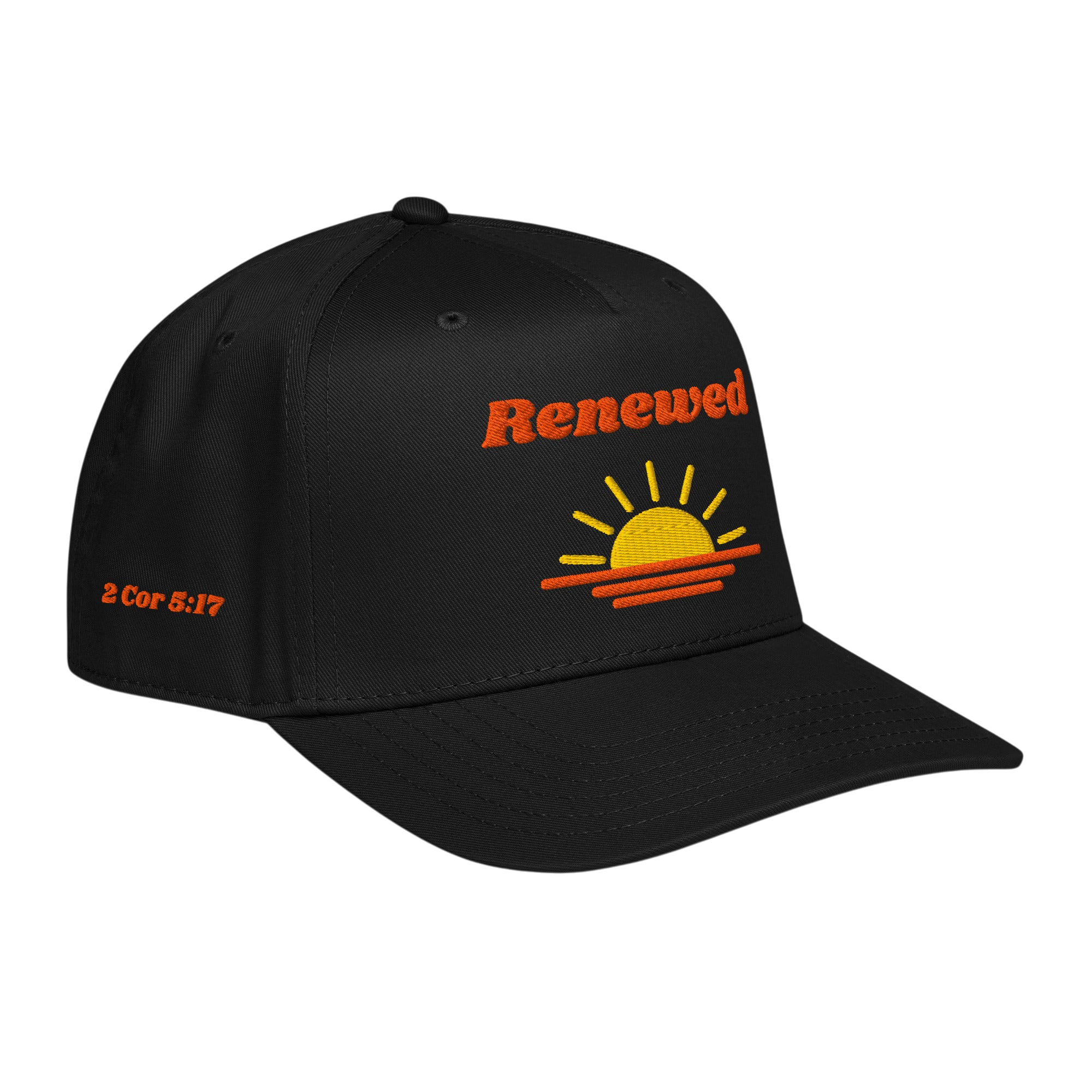 Renewed 5 panel cap - Black, right front