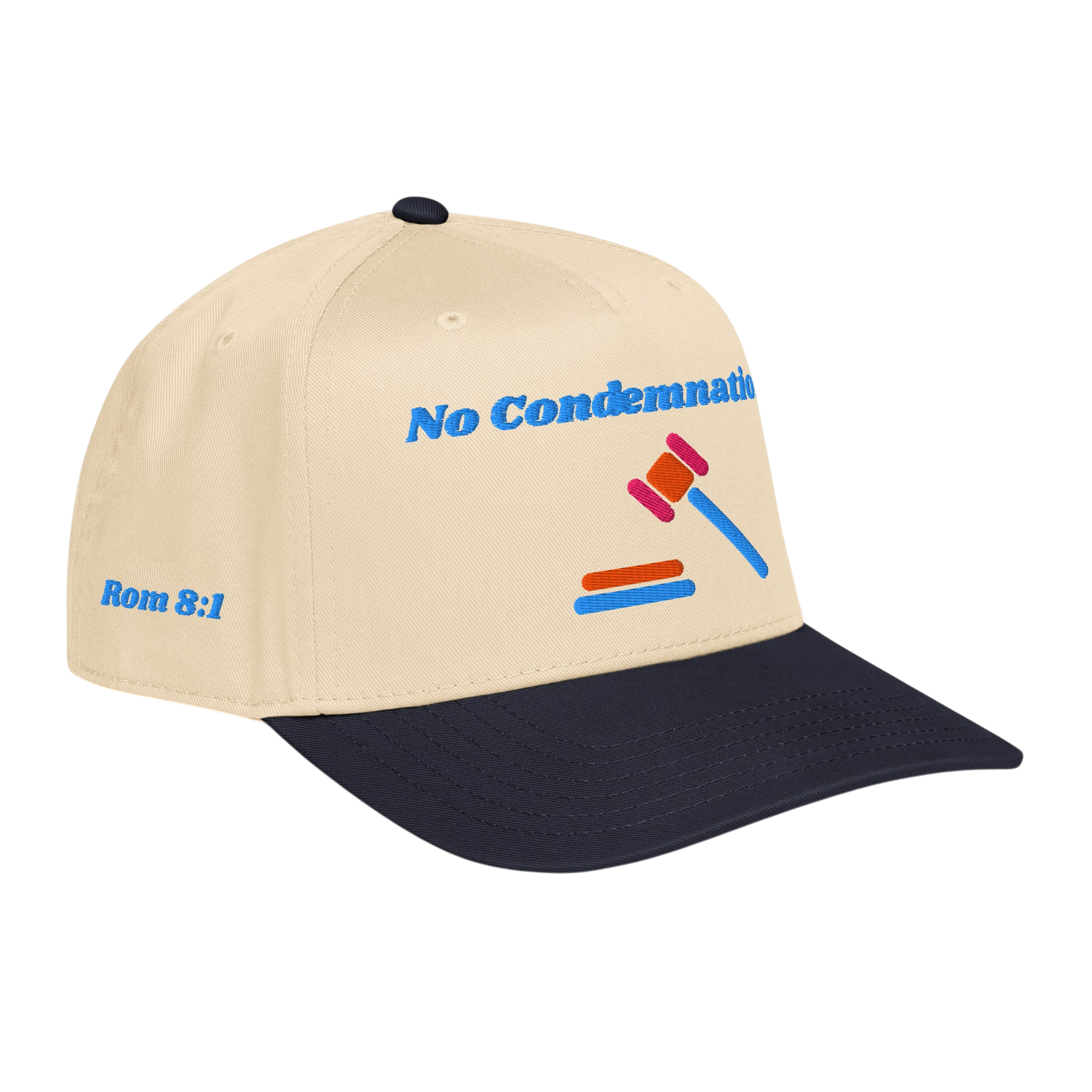 No Condemnation 5 panel cap - Navy / Natural, right front