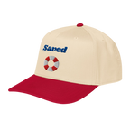 Saved 5 panel cap - Red / Natural, left front