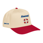 Saved 5 panel cap - Red / Natural, right front