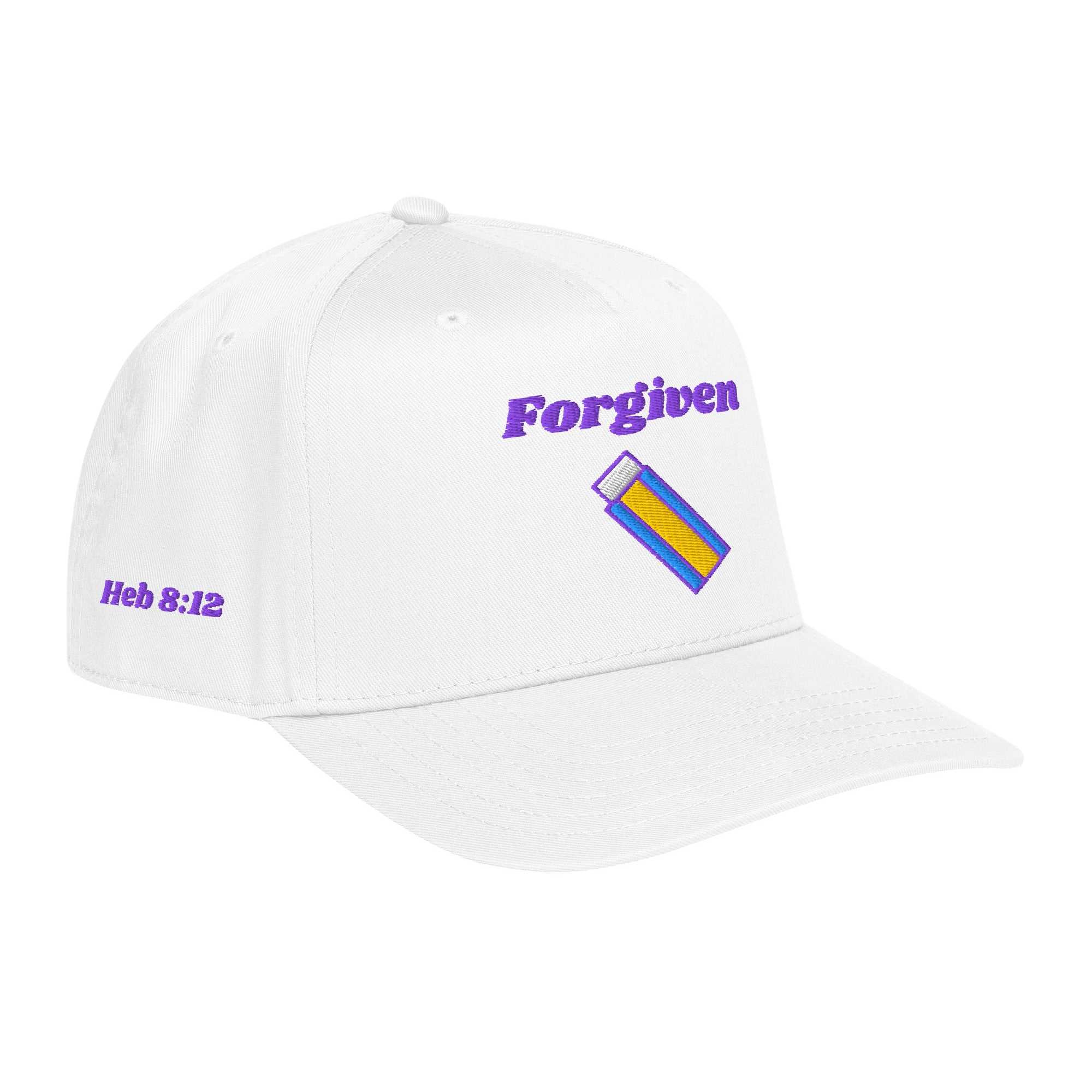 Forgiven 5 panel cap - White, right front
