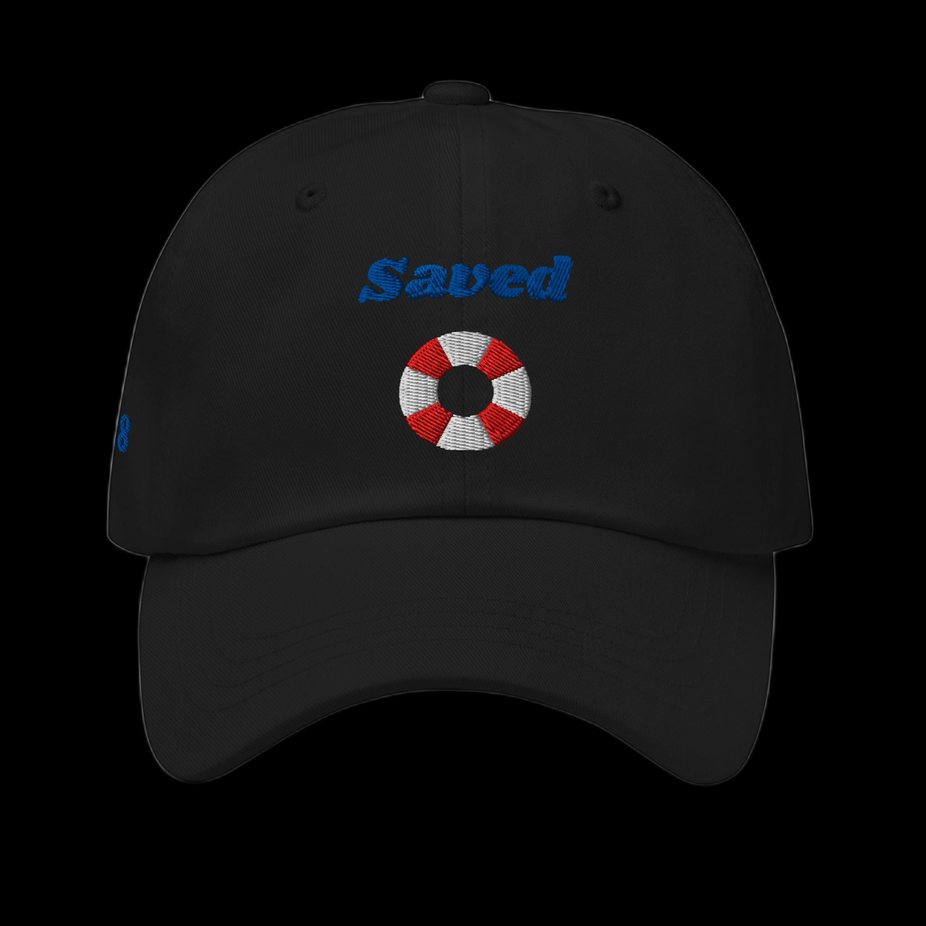 Saved Classic Dad hat - Black, front