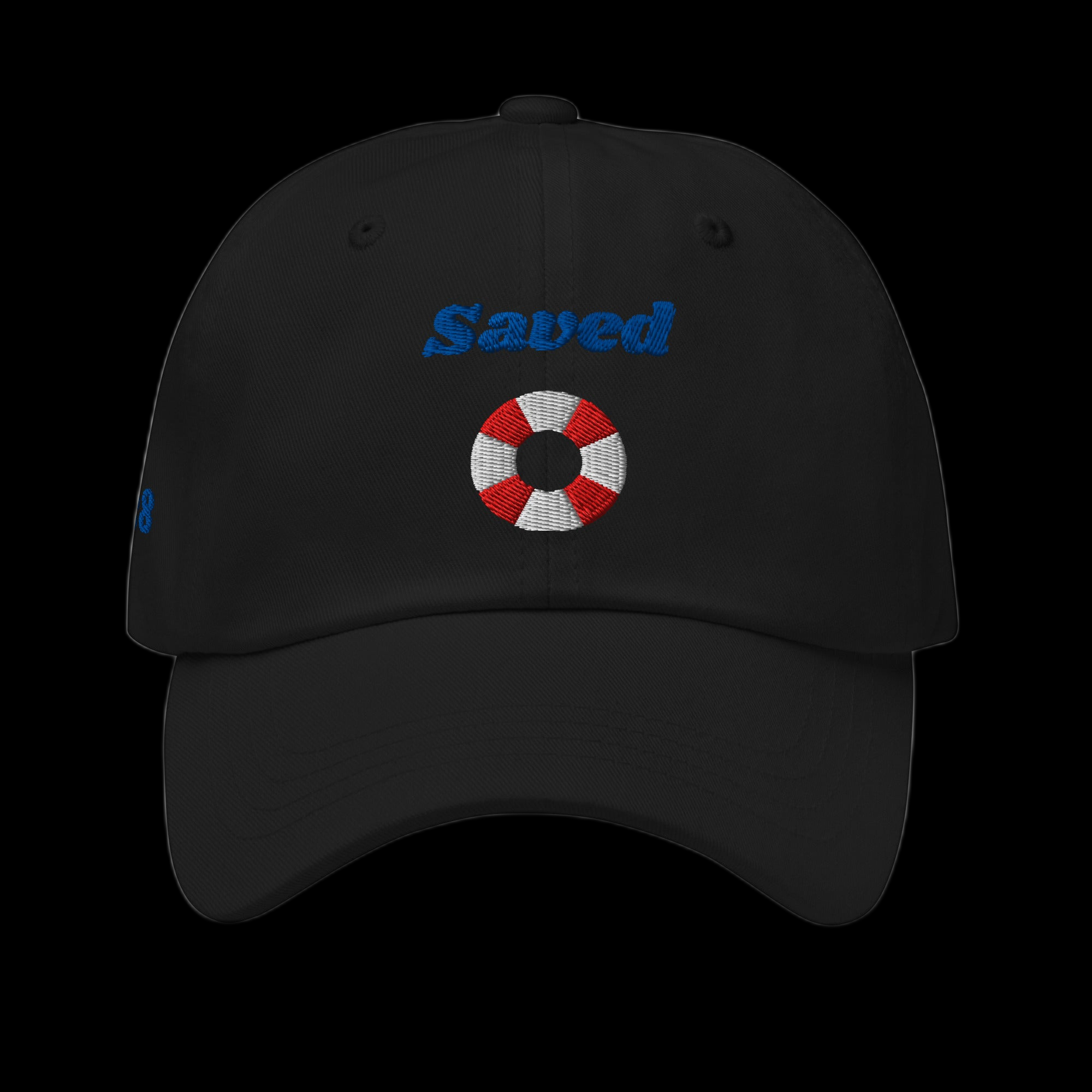 Saved Classic Dad hat - Black, front