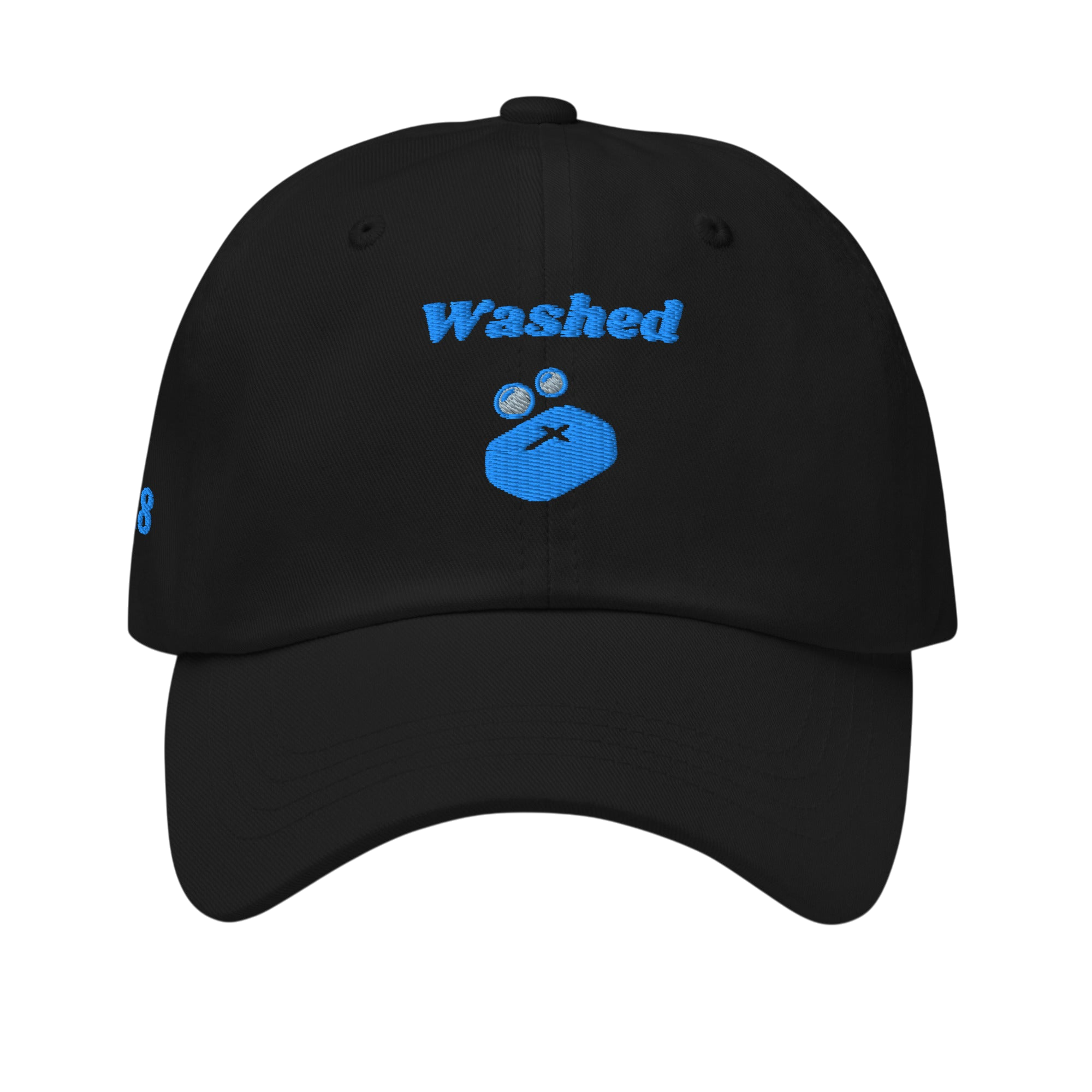 Washed Classic Dad hat - Black, front