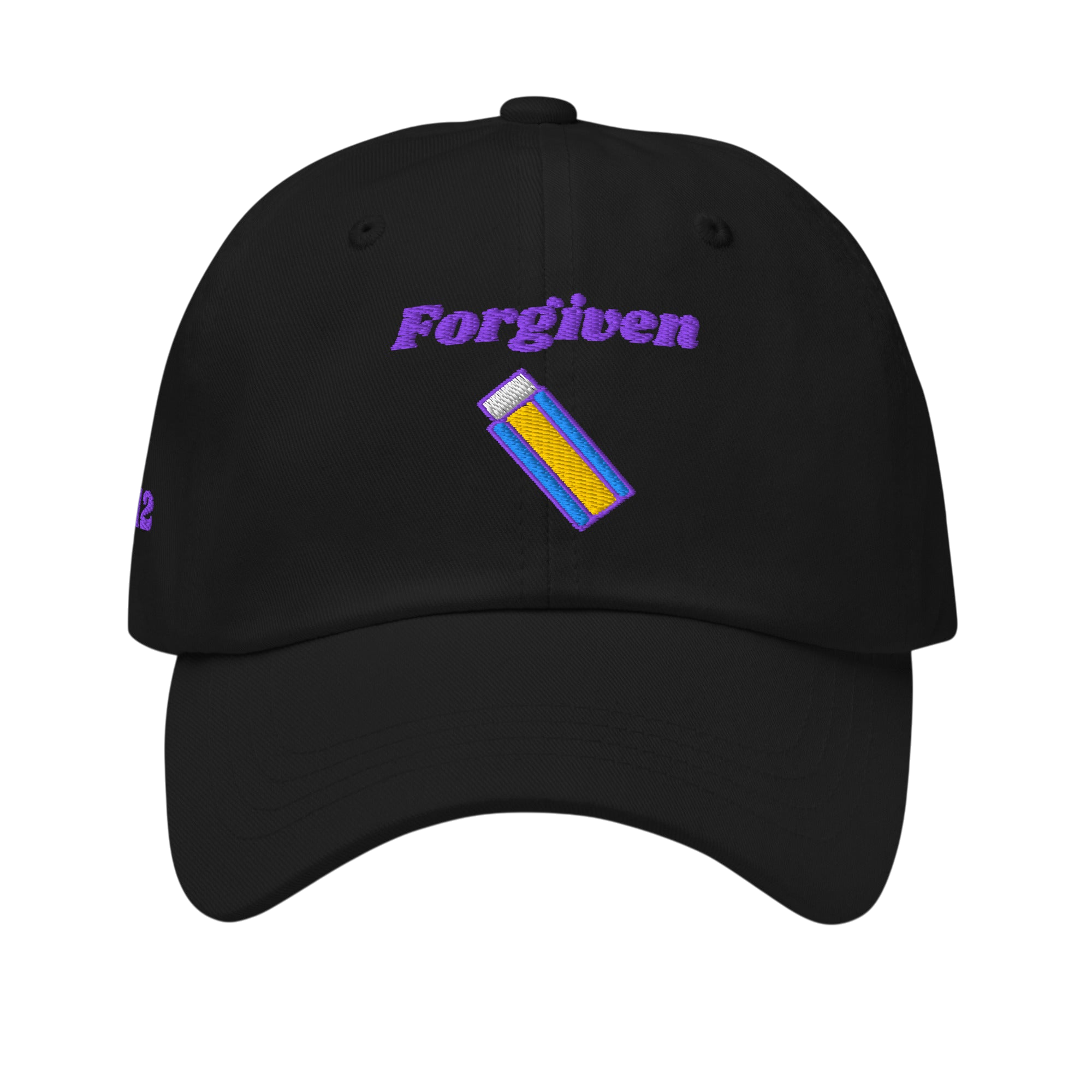 Forgiven Classic Dad hat - Black, front