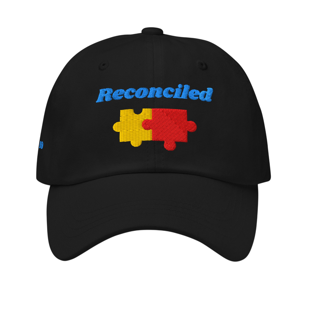 Reconciled Classic Dad hat - Black, front