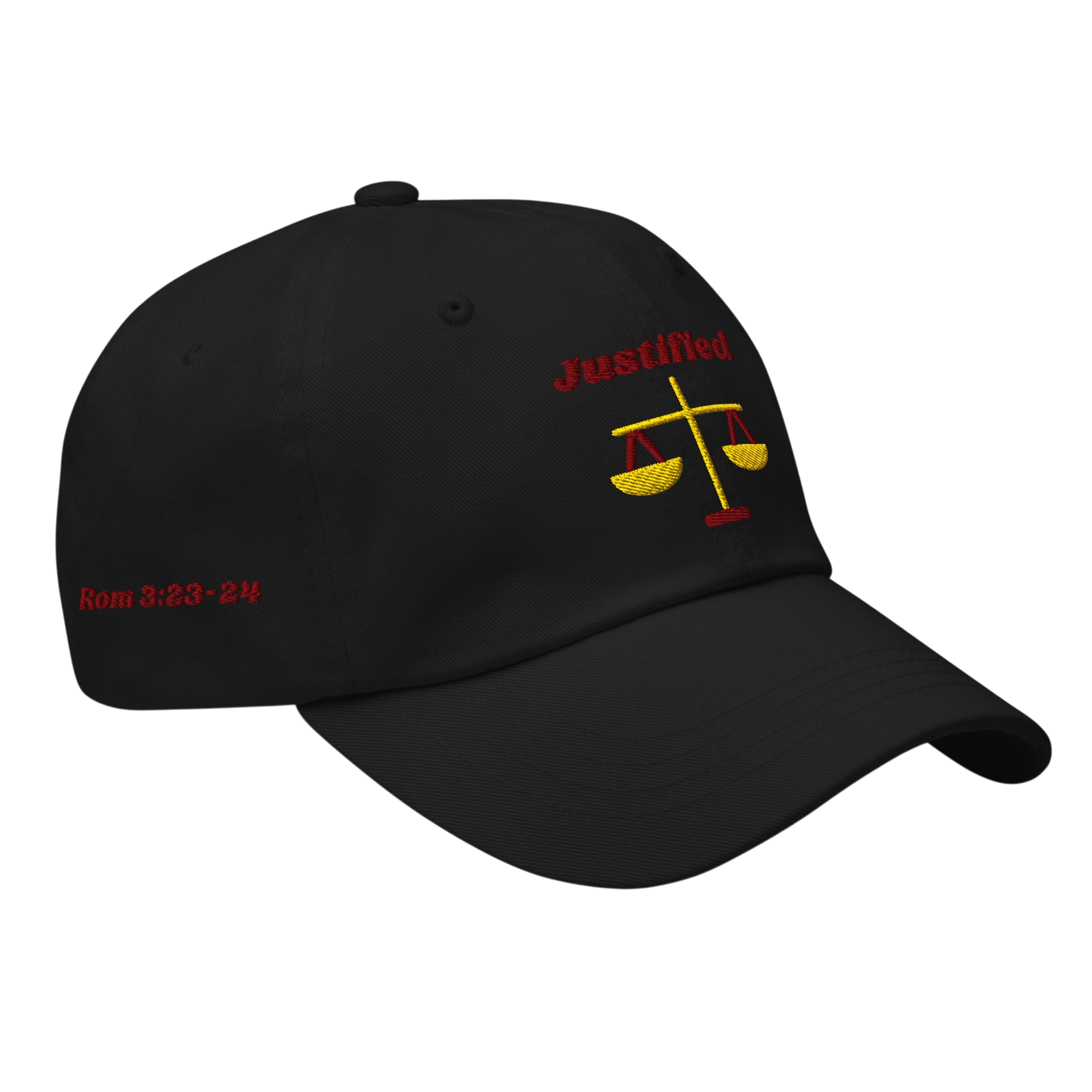 Justified Classic Dad hat - Black, right front