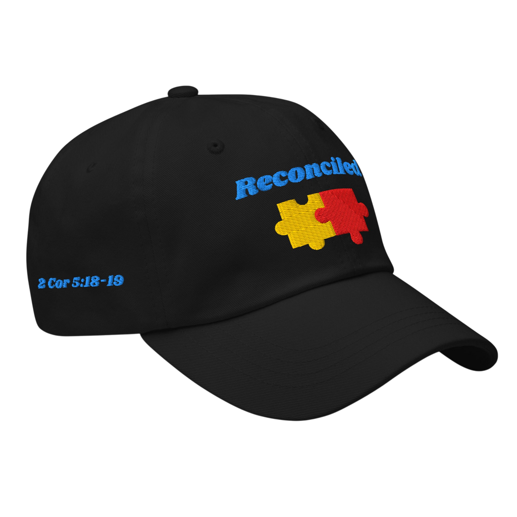 Reconciled Classic Dad hat - Black, right front