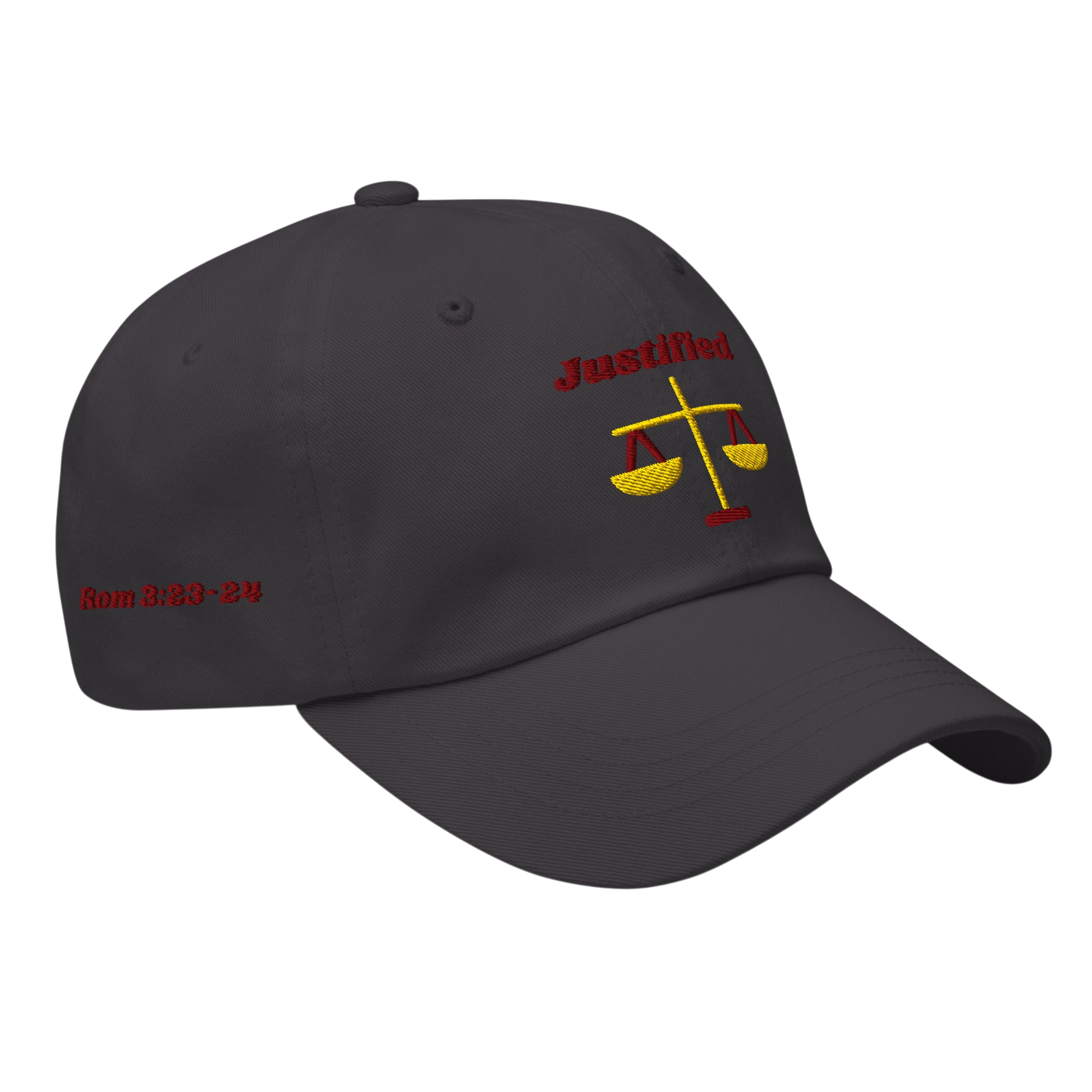 Justified Classic Dad hat - Dark Grey, right front