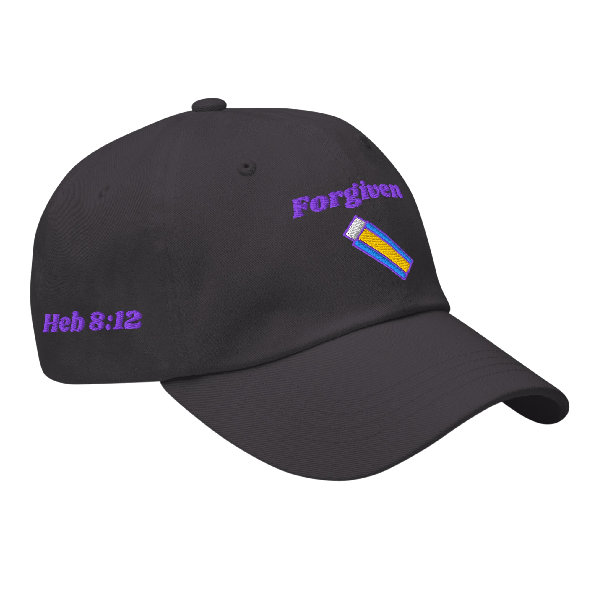Forgiven Classic Dad hat - Dark Grey, right front