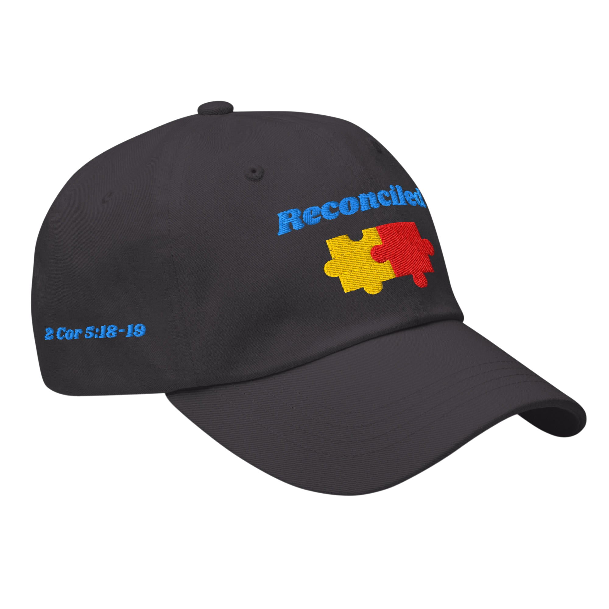 Reconciled Classic Dad hat - Dark Grey, right front