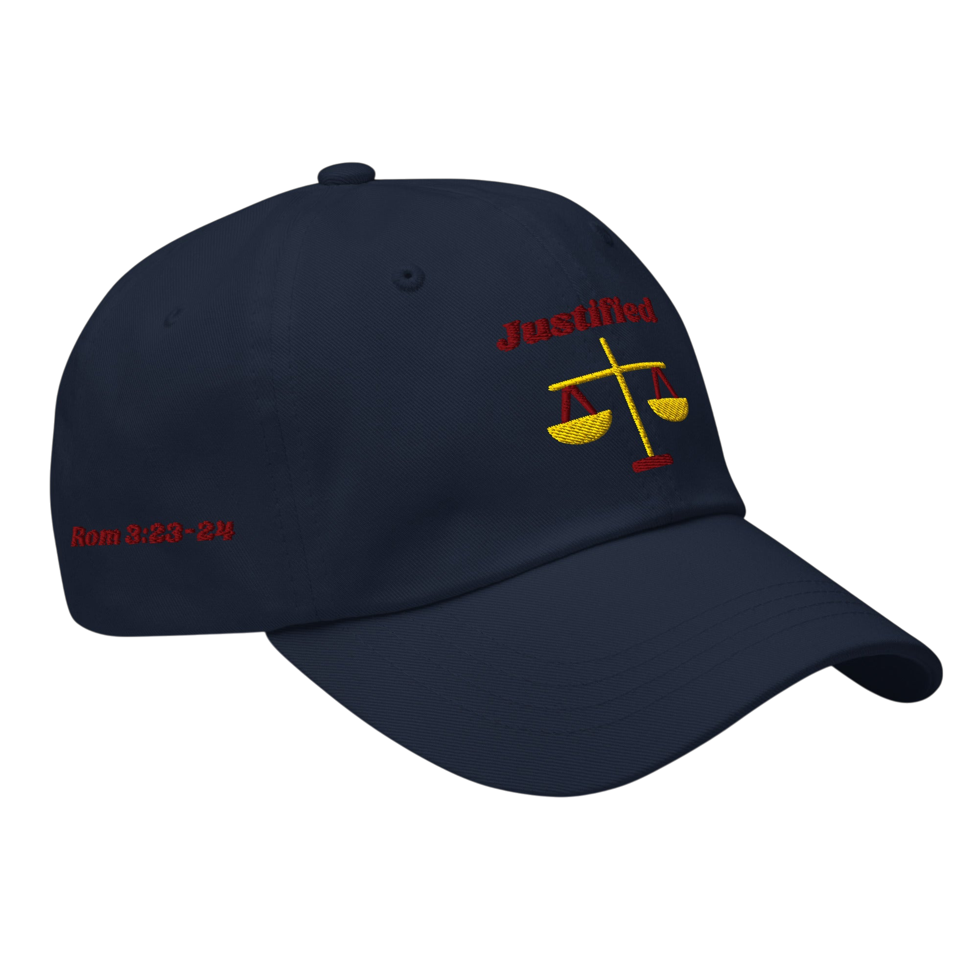 Justified Classic Dad hat - Navy, right front
