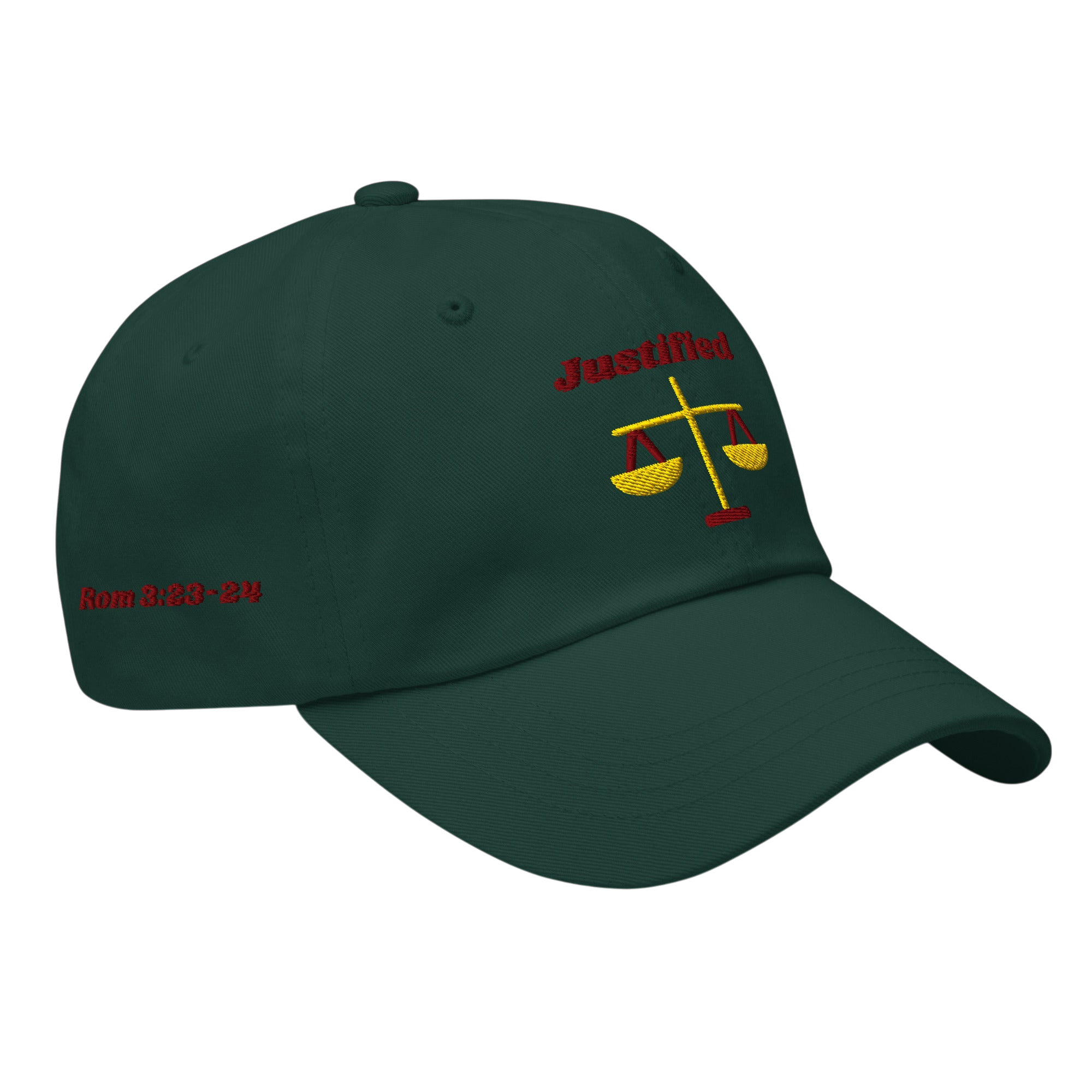 Justified Classic Dad hat - Spruce, right front