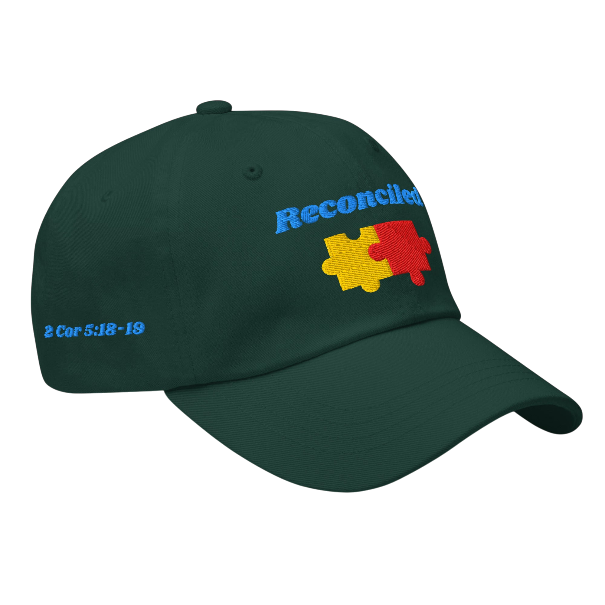 Reconciled Classic Dad hat - Spruce, right front
