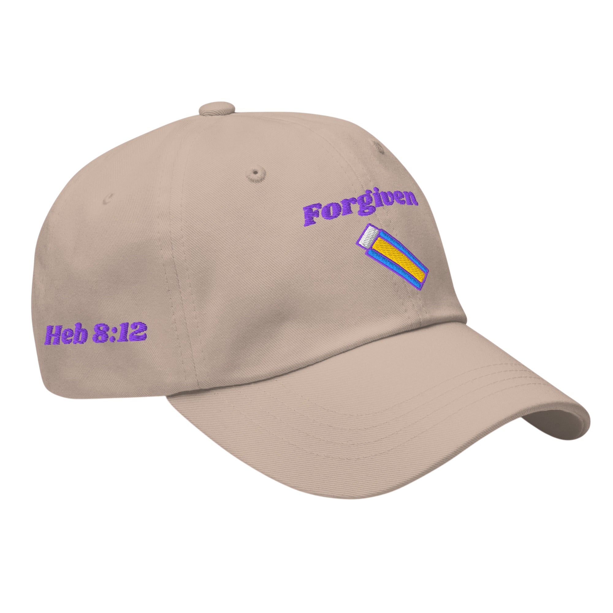 Forgiven Classic Dad hat - Stone, right front