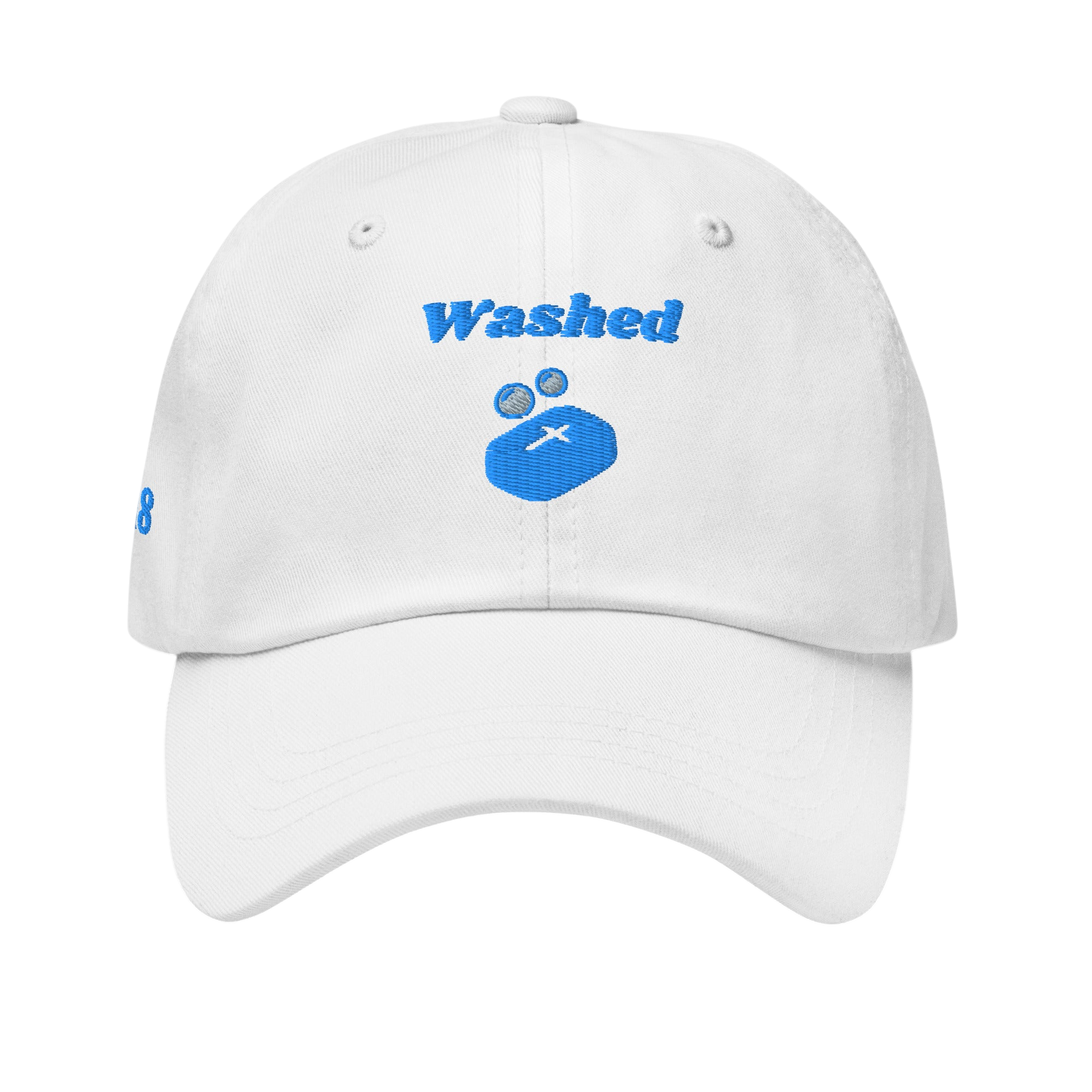Washed Classic Dad hat - White, front