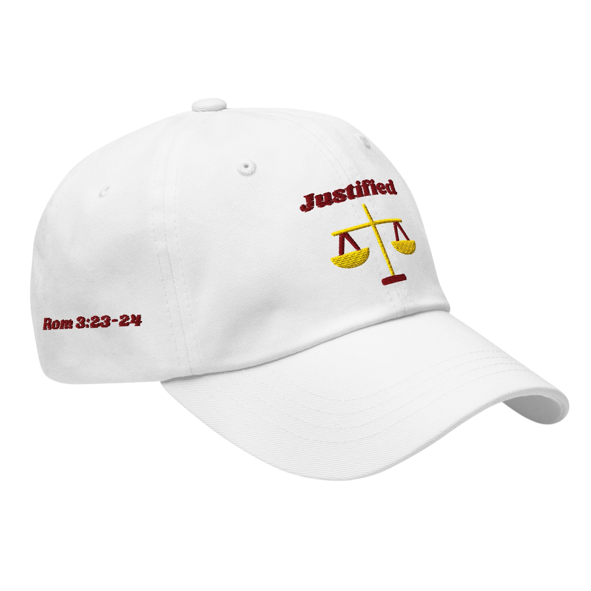 Justified Classic Dad hat - White, right front