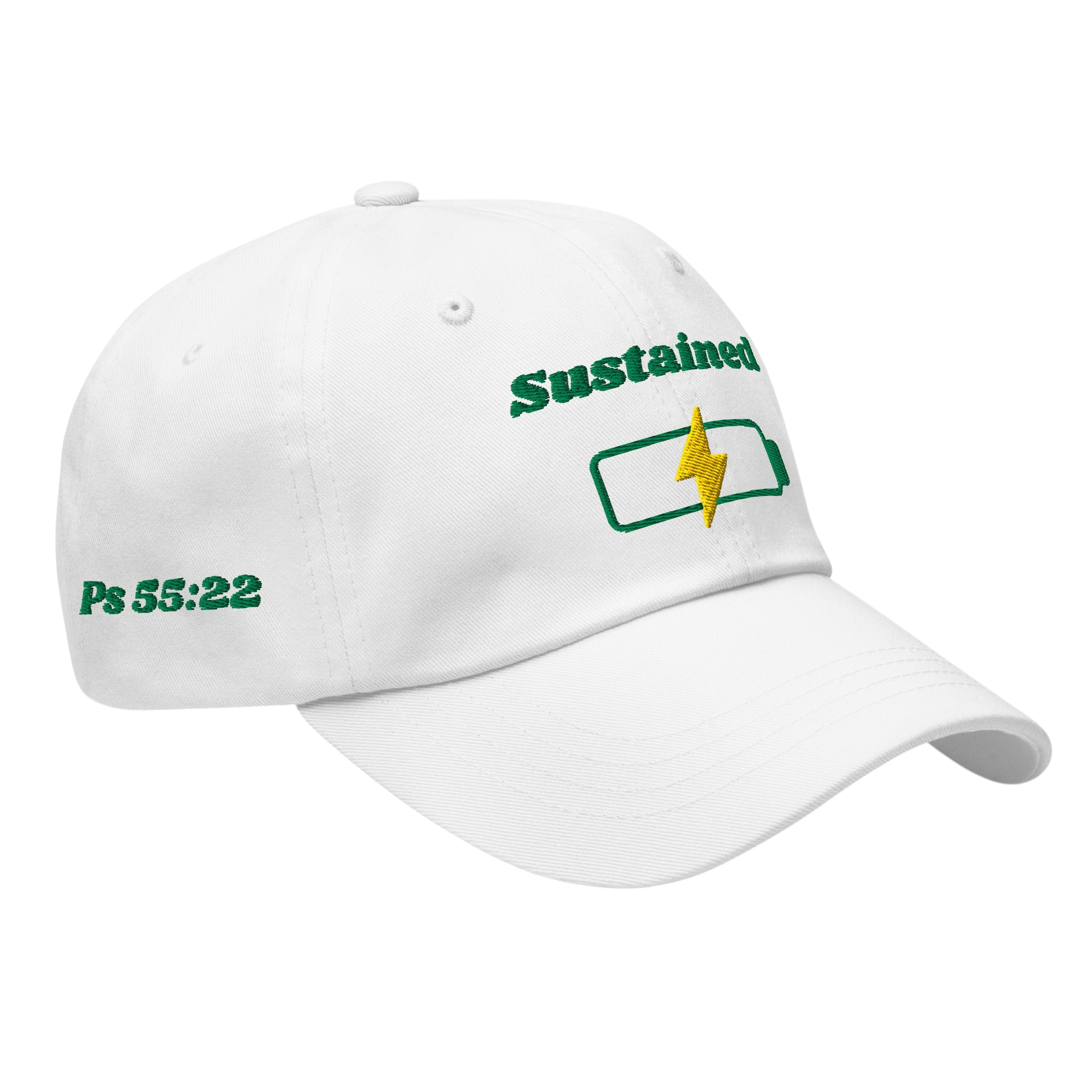 Sustained Classic Dad hat - White, right front