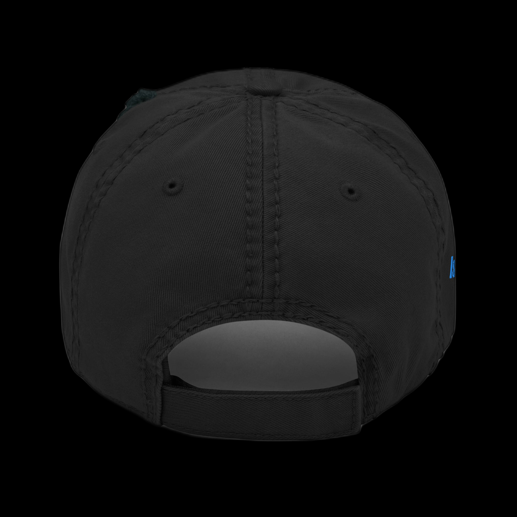 Washed Distressed Dad Hat - Black, back