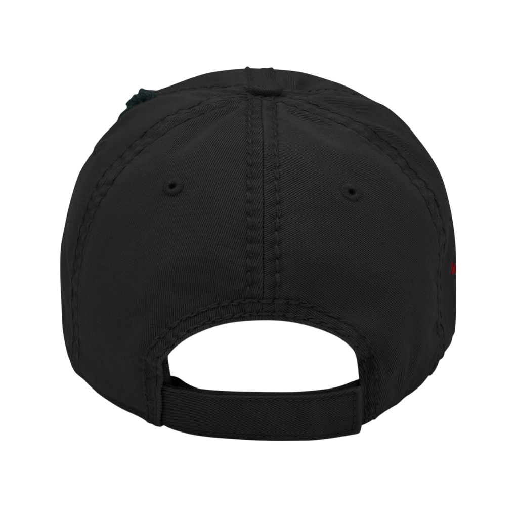 Justified Distressed Dad Hat - Black, back