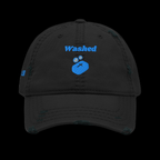 Washed Distressed Dad Hat - Black, front