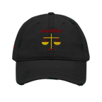 Justified Distressed Dad Hat - Black, front