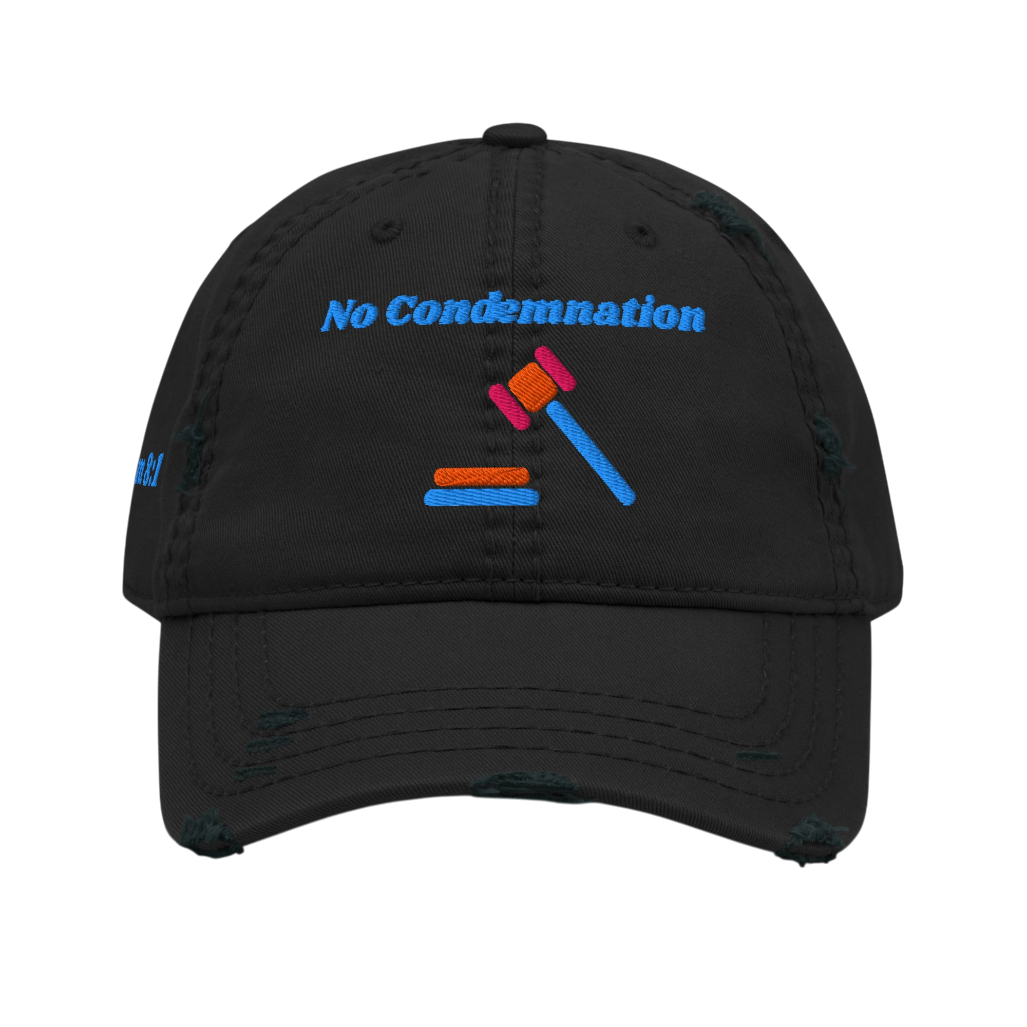 No Condemnation Distressed Dad Hat - Black, front