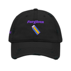 Forgiven Distressed Dad Hat - Black, front