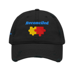 Reconciled Distressed Dad Hat - Black, front