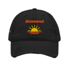 Renewed Distressed Dad Hat - Black, front