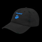 Washed Distressed Dad Hat - Black, left front
