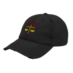 Justified Distressed Dad Hat - Black, left front